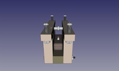 FreeCAD model of xstage right assembly (view2)    &#169;  All Rights Reserved